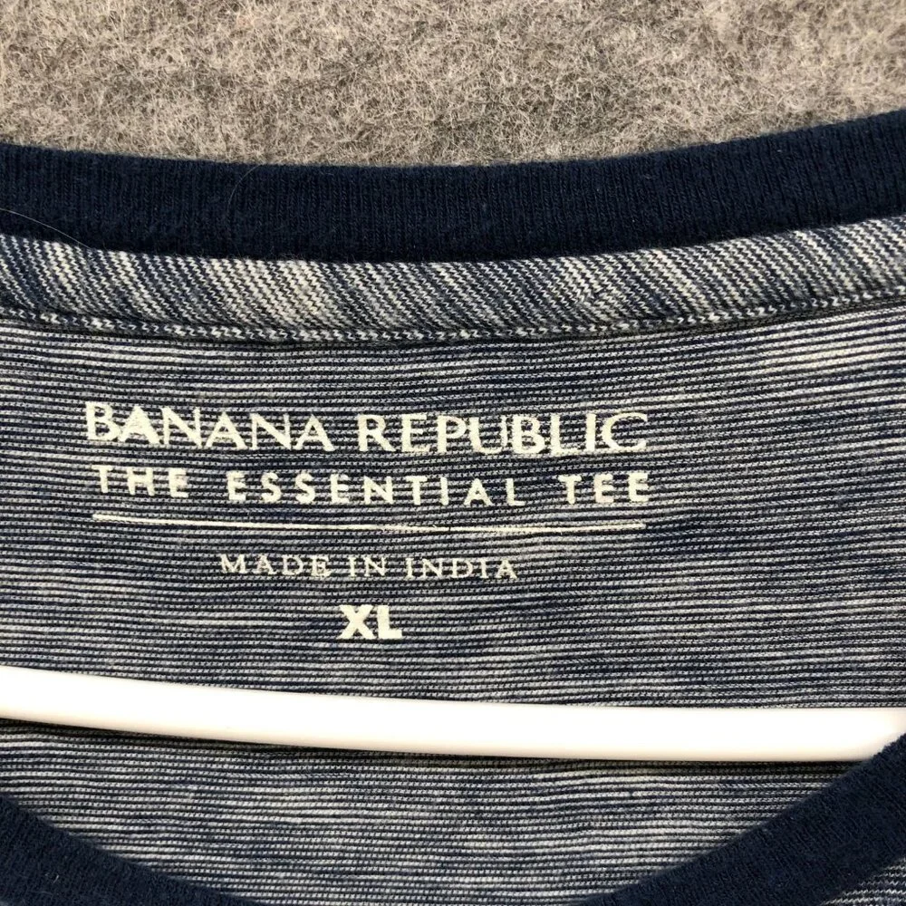 Banana Republic Essential Tee‎ Men XL Blue Short Sleeve T Shirt Heathered